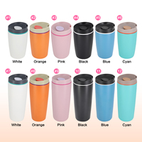 Tasses minimalistes personnalisées avec logo laser 22oz, couvercle anti-fuite bleu, double paroi isolée sous vide en acier inoxydable sans BPA, pour les fêtes