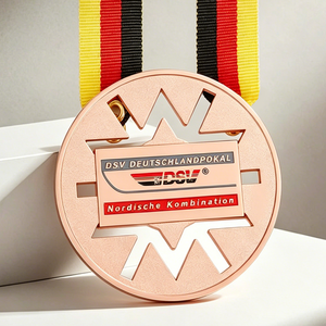 Médaille de course cycliste personnalisée en cuivre plaqué couleur, motif Conqueror Challenge, pour l'été, à prix abordable - Product Image 3