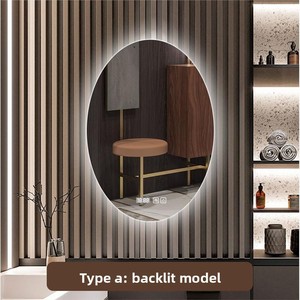 <span class=keywords><strong>Espejo</strong></span> <span class=keywords><strong>de</strong></span> <span class=keywords><strong>Baño</strong></span> Inteligente Elíptico con Iluminación LED, Antivaho, Pantalla Táctil, Diseño Moderno Minimalista, Lentes <span class=keywords><strong>de</strong></span> Vidrio - Product Image 2