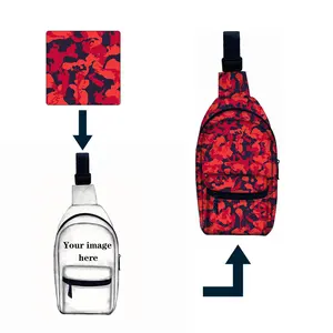 Designer Custom Print Fashion Crossbody Bag Adjustable Straps Red Crossbody Bag Lightweight Compartment Sling Bag