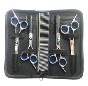 OEM ODM Economic Pet Scissors Set Stainless Steel Dog Grooming Shears Kit Home Use Pet Cleaning Tools