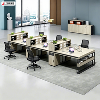 Escritorio de Oficina Moderno y Duradero JIUSHUN, Personalizable, para 2, 4 o 6 Personas, con Gabinete