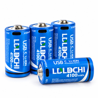 Baterai Lithium Ion LDLDCHI C Ukuran 1.5V 4100mWh Isi Ulang USBC Kapasitas Tinggi untuk Perangkat Elektronik