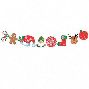 Bannière de Noël en forme de lettre pour fête, fournitures promotionnelles, guirlande en papier, drapeau suspendu pour la décoration d'ambiance - Product Image 5