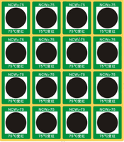 Autocollant en papier adhésif réversible 75C à changement de couleur, indicateur de température, étanche, résistant à l'huile, pour la sécurité alimentaire et les machines industrielles