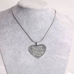 Bijoux sans ternissement gravure philosophie <span class=keywords><strong>mots</strong></span> coeur pendentif mode pendentif collier bijoux <span class=keywords><strong>en</strong></span> acier inoxydable - Product Image 6