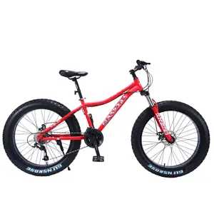 男子26英寸钢山地车出厂价格MTB自行车，带盘式制动系统，用于沙滩和下坡胖轮胎骑行