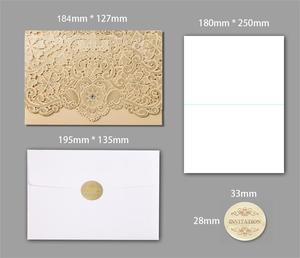 Invitaciones de Boda de Lujo con Diseño Floral Cortado con Láser, Decoración de Boda con Diamantes, para Eventos y Fiestas - Product Image 5