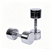 Haltères réglables en fonte chromée BLD DB-02, antidérapants, durables, avec poids fixe, garantie 5 ans, pour la musculation à domicile ou en salle de sport