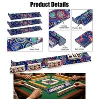 Ensemble de pousseurs de Mahjong Bohème Paisley - Barre de poussée antidérapante 2-en-1 avec règle, style maximaliste, vente en gros personnalisée