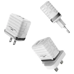 Konfulon 2023 Adaptador de carregador de parede de carregamento rápido 18W UK EU Plug Carregador de celular Adaptador de energia