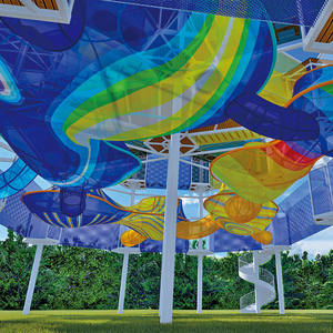 Filet d'escalade pour enfants en plein air en nylon résistant aux UV, tissé à la main, arc-en-ciel, design personnalisé, capacité maximale de 20+ pour la communauté - Product Image 3