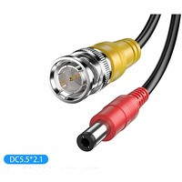 Câble Combo BNC vers DC LLHY, 4,0 mm d'épaisseur, tout cuivre, pour extension vidéo et alimentation de caméra de sécurité CCTV DVR longue portée