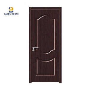 Porte en PVC imitation bois pour intérieur de maison, chambre à coucher, porte en PVC bon marché, porte en PVC à panneau plat - Product Image 2