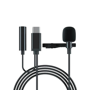 Lavalier-Mikrofon Mini 2-in-1 mit Typ-C-Anschluss und Kopfhörer-Schnittstelle für Samsung, <span class=keywords><strong>Huawei</strong></span>, Xiaomi, Clip-Kragen-Mikrofon mit Kabel - Product Image 1