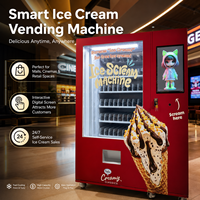 Distributeur automatique de crèmes glacées avec élévateur et fonction de réfrigération, plateaux personnalisables