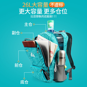 Play-King Foldable <b>Backpack</b> 18 In Adjustable Shoulder Outdoor Sports Unisex Hiking Mountaineering Cycling <b>Backpack</b> - Product Image 3