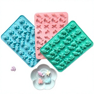 Juego de moldes de silicona OME con diseño de animales marinos, 1 unidad, no tóxico, apto para horno, ecológico, herramientas para repostería, para gelatina, chocolate y fundición de cera - Product Image 3