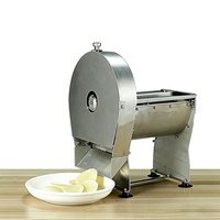 Handmatige elektrische groentesnijder van roestvrij staal, klein model voor thuis en commercieel gebruik, geschikt voor aardappel, ui, gember, keuken, restaurant.