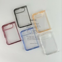 Coque de téléphone pliable pour iPhone Duo, dos transparent anti-jaunissement en acrylique, cadre souple en TPU, coque rigide en PC, impression de logo personnalisée, protection des coins, OEM