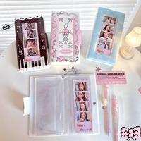 Album de collection de photos long avec fenêtre transparente pour bandes de photos 4 grilles en PVC, support de billets, pour merch Kpop Idol