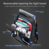 Sac à dos d'ordinateur portable pour homme, grande capacité, résistant à l'usure, avec interface USB, sac de voyage multifonctionnel
