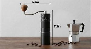 เครื่องบดกาแฟแบบ<span class=keywords><strong>มือ</strong></span><span class=keywords><strong>หมุน</strong></span>อลูมิเนียมอัลลอยด์ปรับได้ พร้อมด้ามจับไม้วอลนัท - Product Image 2