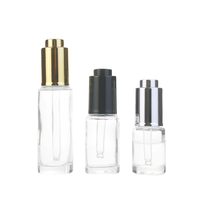Vide 10ml 15ml 30ml clair mat cosmétique liquide crème pour les yeux visage huile essentielle verre presse flacons compte-gouttes