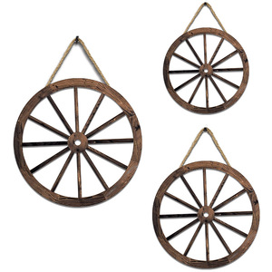 KingWin Wooden Wall Hanging Horse <b>Wheel</b> Decor Circular Retro Style For Bedroom Living Room Home Decor - Product Image 4