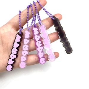 YYX alta calidad personalizado PVC 2D 3D letras Siamese Stitch cuero táctico mosquetón silicona muñequera llavero - Product Image 5