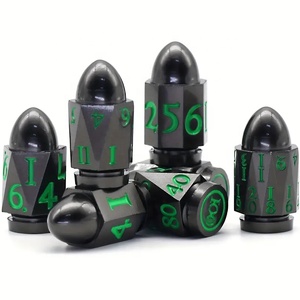 7PCs set Polyhedral DND Dungeons & Dragons Running Group Metal Dice Set Solid bala dados revólver dados - Product Image 1