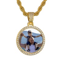 Collar con Colgante de Foto Personalizado, Collar con Imagen Personalizada de Acero Inoxidable, Collar con Foto en Color Zircon