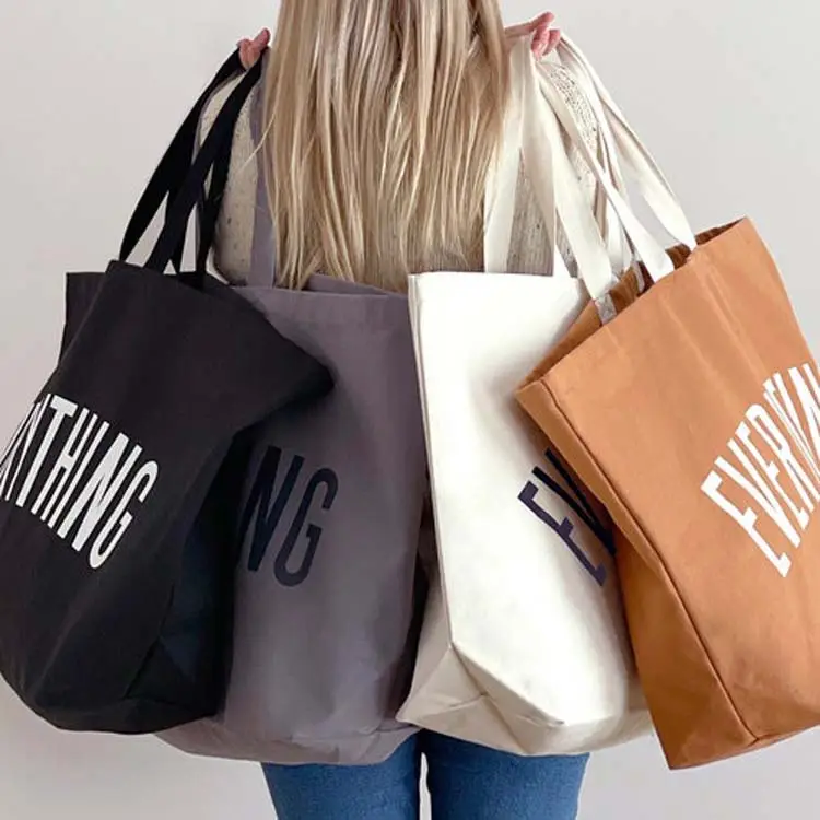 Túi Tote Vải Cotton Ngoại Cỡ Cỡ Lớn Mua Sắm Bán Chạy Của Trung Quốc Túi Tote Vải Cotton Tùy Chỉnh Có Logo In