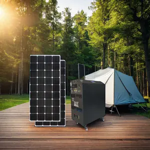 PYSUN Generator daya matahari 5000w, Generator tenaga surya portabel 3KW 5kW sistem pencahayaan tenaga surya lengkap luar ruangan rumah