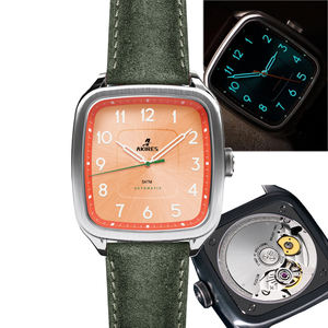 Kavisli kare izle vaka BGW9 süper aydınlık arama Men 9039 otomatik hareket 5ATM mekanik İzle erkekler için - Product Image 1