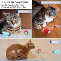 Juguete Interactivo Automático para Gatos con Sonido de Pájaros, Bola con Cola de Malla de Silicona, Ecológico, Movimiento Giratorio de 360°