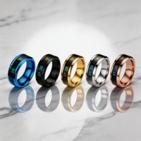 Bague d'humeur intelligente en acier inoxydable JLM Factory Direct avec détection de température pour hommes, femmes et amoureux – Bijou tendance et cadeau de mariage