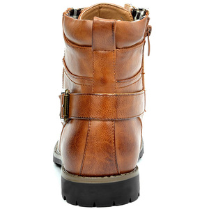 Botas de Motocicleta de Piel Sintética con Cierre de Cremallera, Resistentes al Desgaste, Estilo Británico para <span class=keywords><strong>Hombre</strong></span>, <span class=keywords><strong>Botines</strong></span> de Vestir - Product Image 5