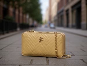 Cartera de mujer con doble cremallera y cadena cruzada, de microfibra sintética, grande, para uso diario - Product Image 2