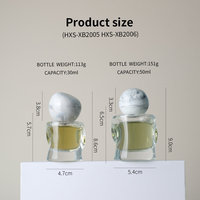 Atomiseur de parfum en verre transparent de haute qualité, bouchon en marbre blanc, pulvérisateur argenté, 30 ml, 50 ml, emballage cosmétique, flacon de parfum