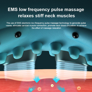 Dispositivo de tracción <span class=keywords><strong>Cervical</strong></span> calentado, almohada de masaje de relajación <span class=keywords><strong>Cervical</strong></span> Shiatsu, relajante de hombros y cuello con Ems para aliviar el dolor - Product Image 5