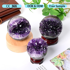 Sfera di Ametista Geode con <span class=keywords><strong>Sorriso</strong></span> Aperto, Pietre Curative di Alta Qualità, Lavorazione Artigianale Unica, Ideale come Regalo - Product Image 3