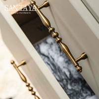 Poignées de meubles Santaya en laiton brossé antique, poignées de tiroir pour armoire de cuisine, boutons de tiroir pour chambre à coucher, poignée en bronze