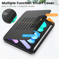 Étui antichoc à trois volets avec fonction veille/réveil automatique pour iPad Mini A17 Pro 2024, housse de tablette 8,3 pouces