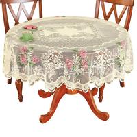 Nouveau 100% Polyester Floral Moderne Tissé Imprimé Résistant À L'huile Carré Personnalisable Hôtel Utilisation Nappe avec Jacquard Dentelle Conception