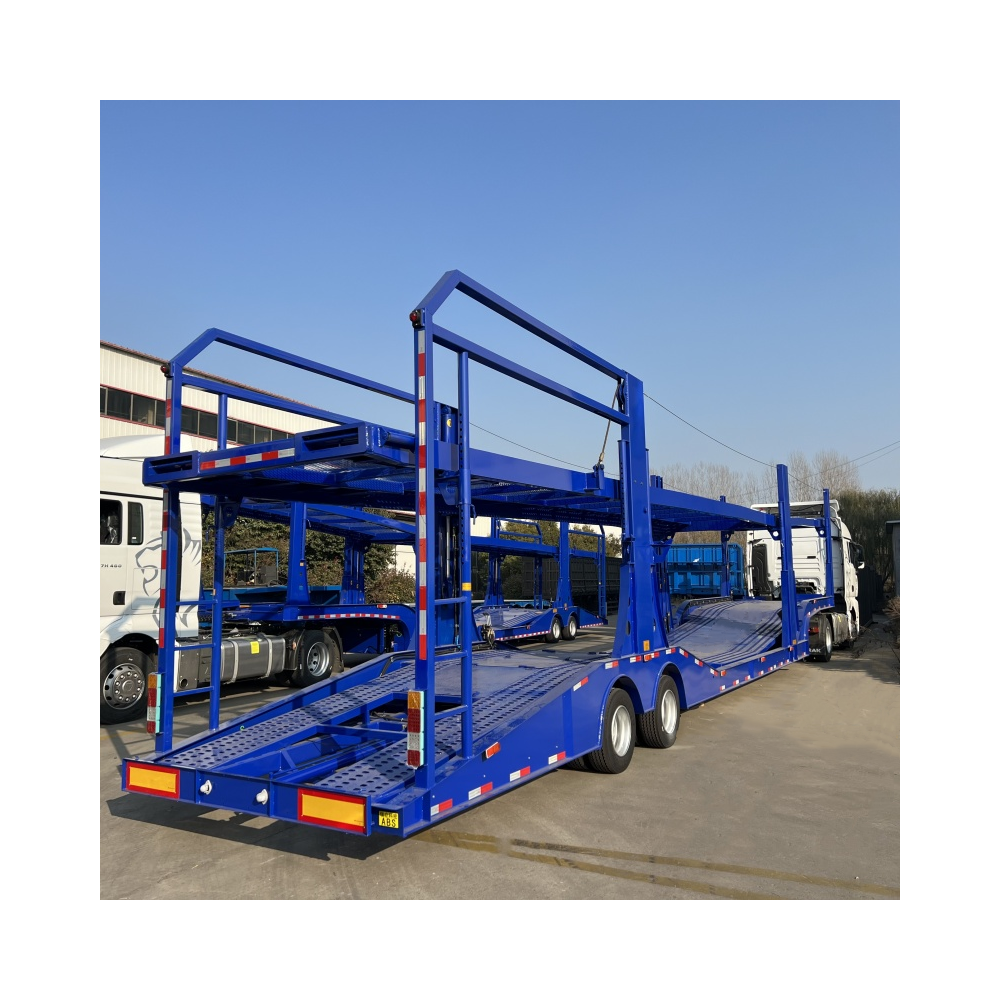 Double Deck Auto Vehicle Transport Trailers 2 Axles 6/8 Car Carrying Semi Trailers Steel Material