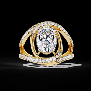 Bague en diamant de laboratoire certifié IGI de 5 carats, design unique à œil ouvert, bijoux fins - Product Image 1