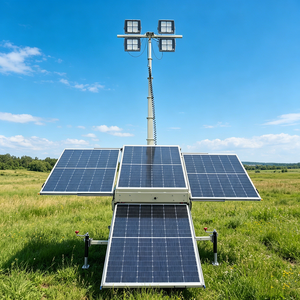 Torre de Iluminación Móvil con Energía Solar, Torre de Luz LED de Ahorro Energético con 4 Reflectores LED, Torre de Luz Portátil Solar - Product Image 3