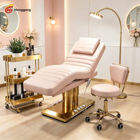 Table de massage électrique ergonomique professionnelle réglable en hauteur pour spa, avec LED, luxe moderne, pour hôtel et institut de beauté