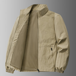 Chaqueta <span class=keywords><strong>de</strong></span> hombre primavera otoño 2025, gabardina informal holgada con cuello levantado y cierre <span class=keywords><strong>de</strong></span> cremallera frontal <span class=keywords><strong>de</strong></span> gran tamaño para jóvenes - Product Image 1